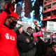 Amazon workers holding signs protest in Times Square